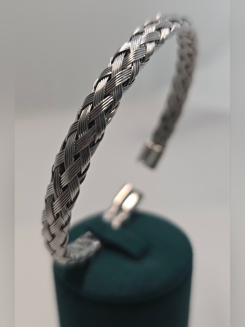 Silver Tone Braided Cuff Bracelet